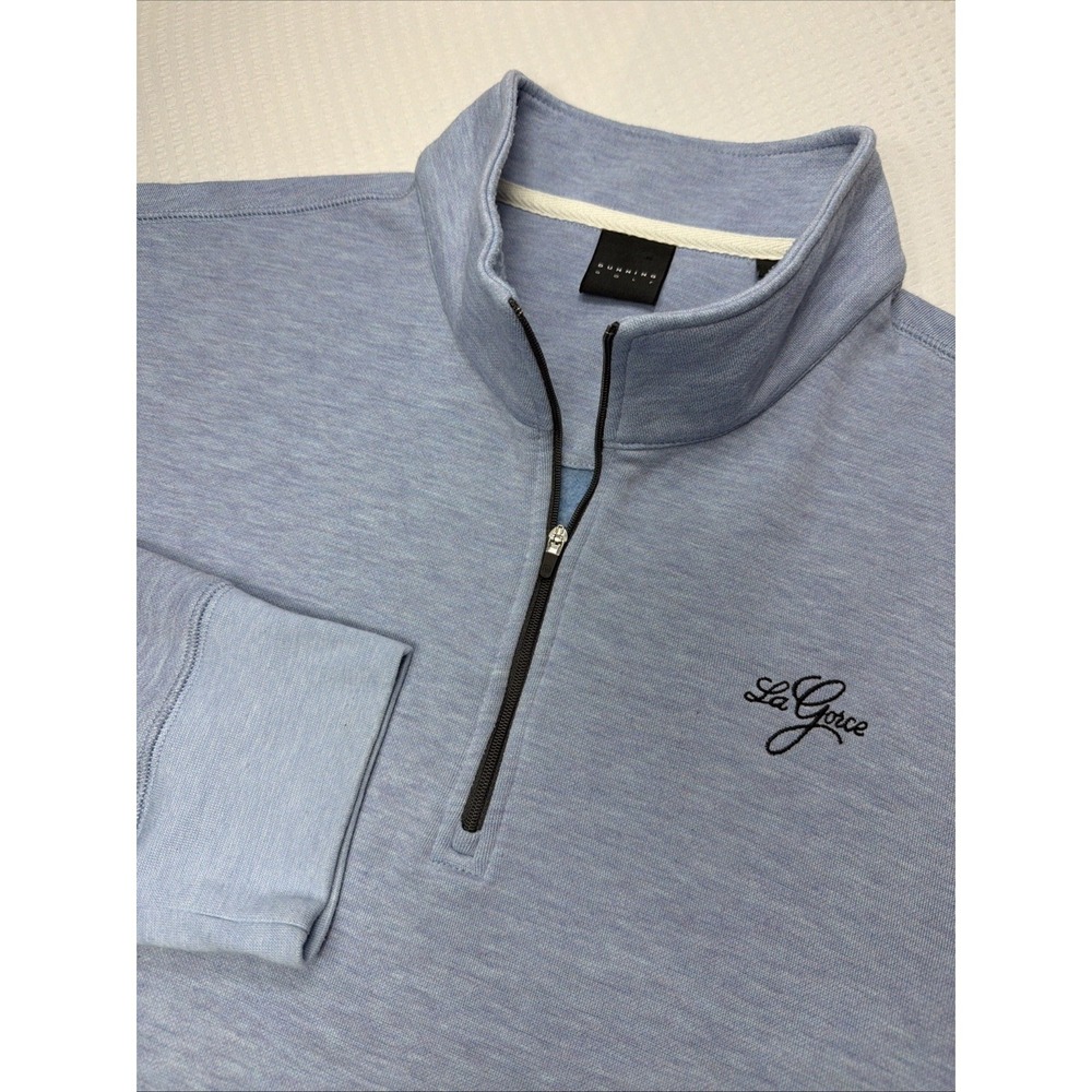 Dunning Golf Mens XXL Blue Quarter Zip Pullover La Gorce Wool Blend DN800628